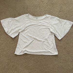 Uniqlo bell sleeve polka dot tee